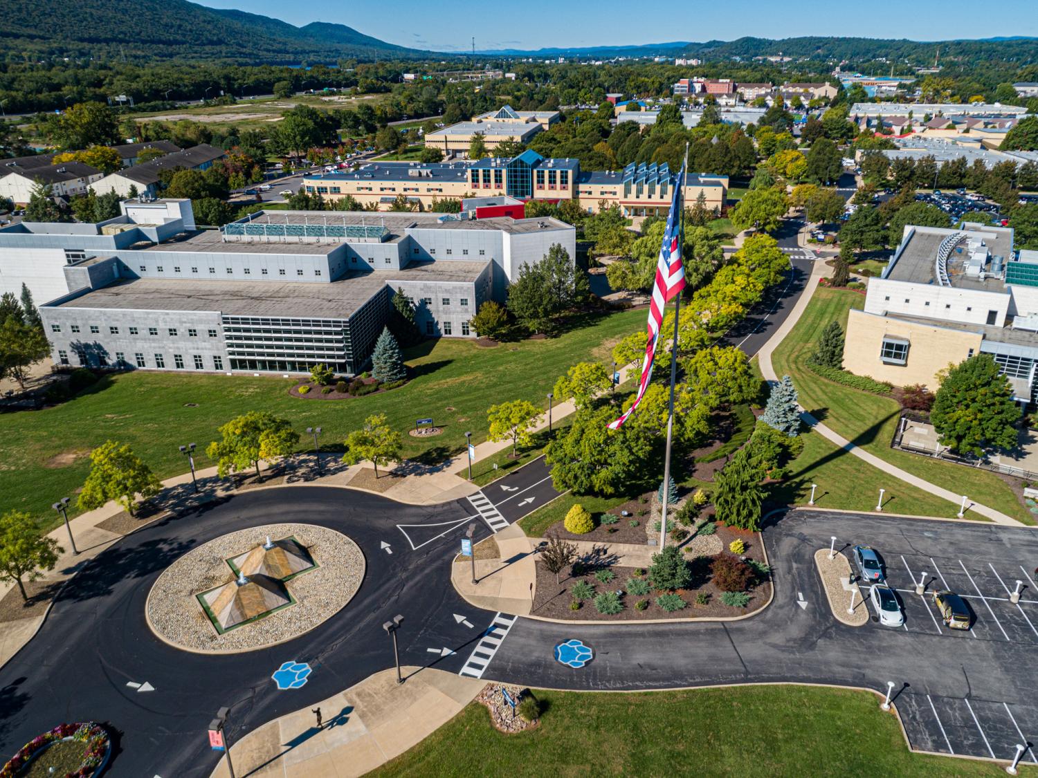 An aerial view of Penn College
