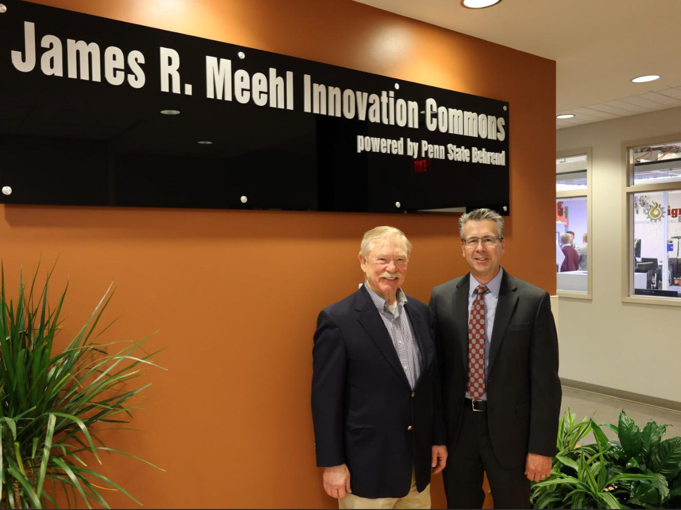 Dave Meehl, son of the late James R. Meehl, and Penn State Behrend Chancellor Ralph Ford