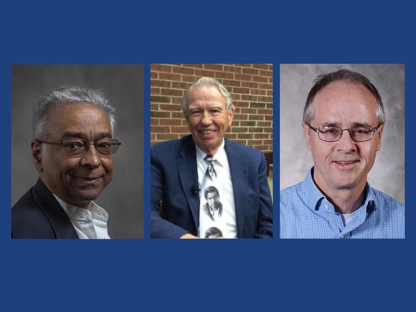 Portraits of Abhay Ashtekar, George Andrews and James Kasting