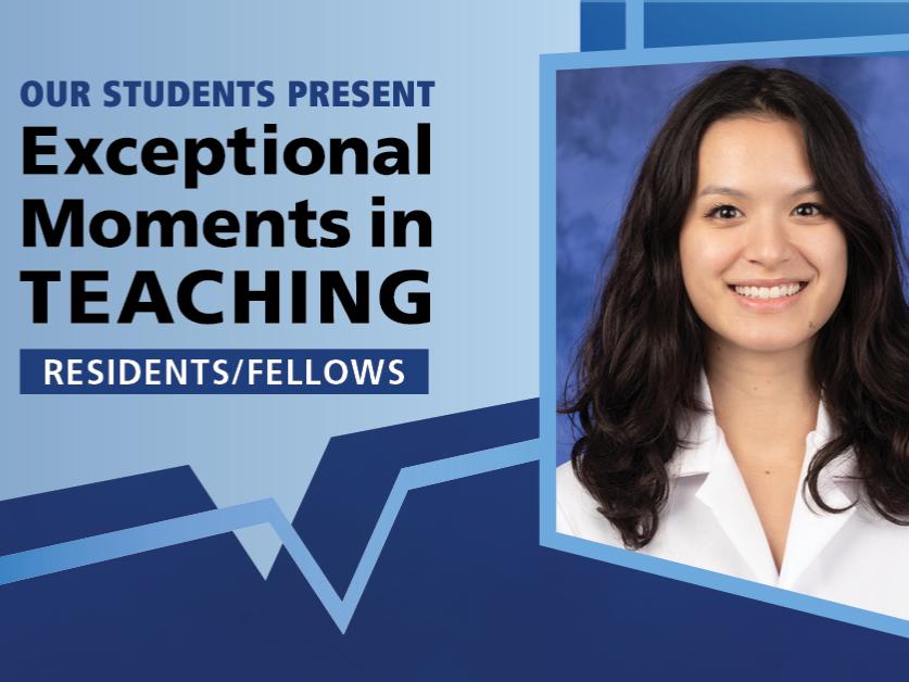 A headshot of Dr. Halina Yee next to a graphic that reads "Our students present Exceptional Moments in Teaching"