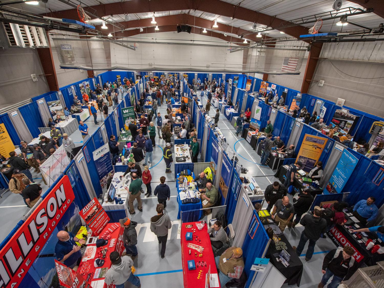 Picture of the busy career fair at Penn College