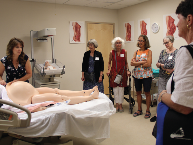 Class of '72 touring the nursing simulation lab