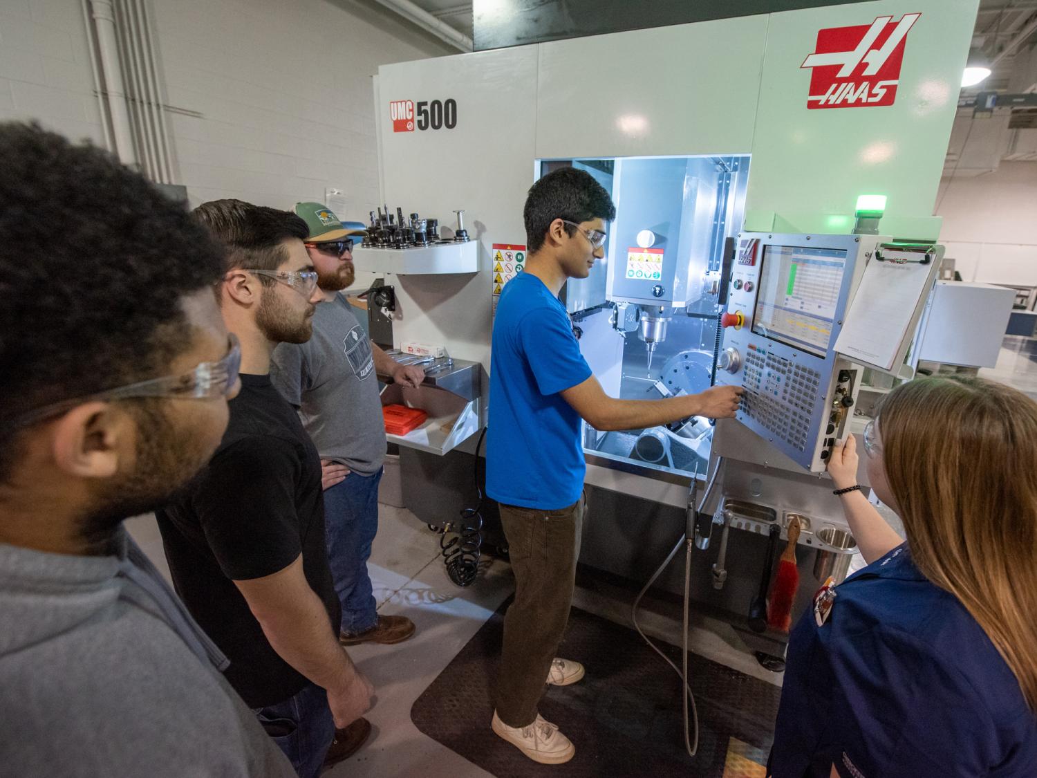 Penn College students in a manufacturing lab.