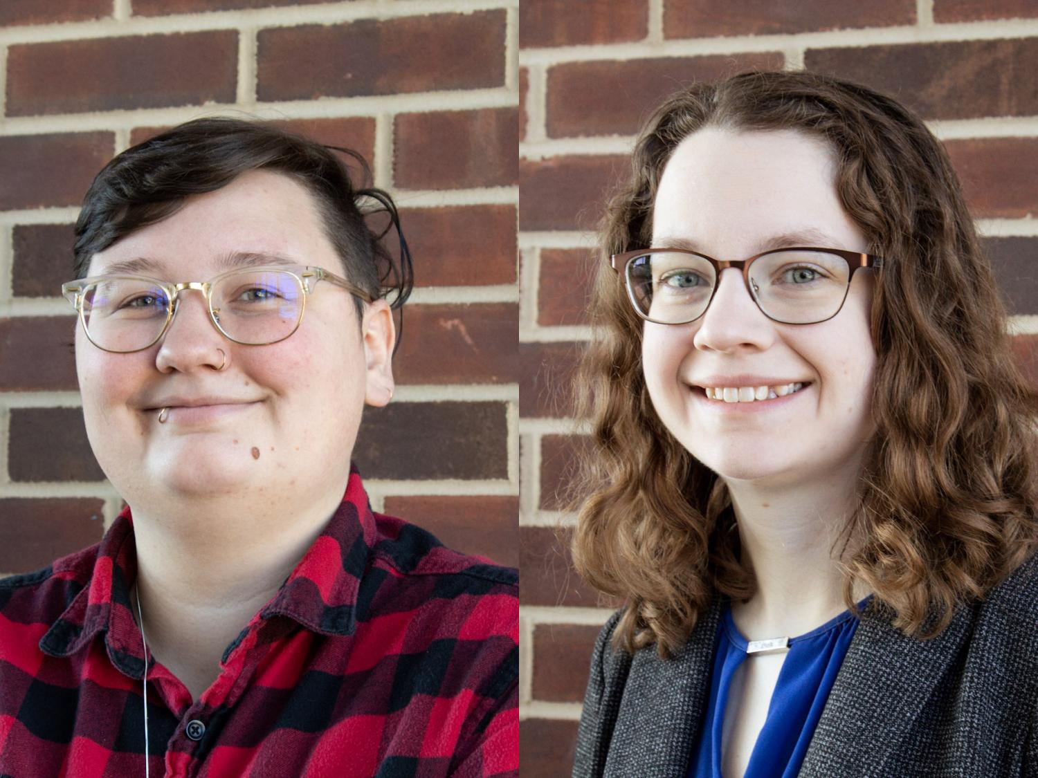 collage of each student against brick wall