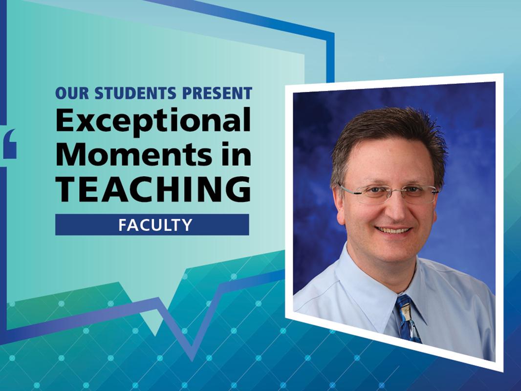 A headshot photo of Dr. Paul Haidet appears next to a graphic reading "Our students present: Exceptional Moments in Teaching - Faculty"