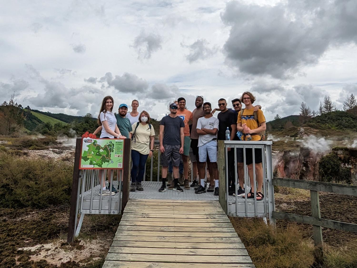 Students visit “Craters of the Moon,” which is a walk through one of the largest geothermal fields and a part of Taupo Volcanic Zone.