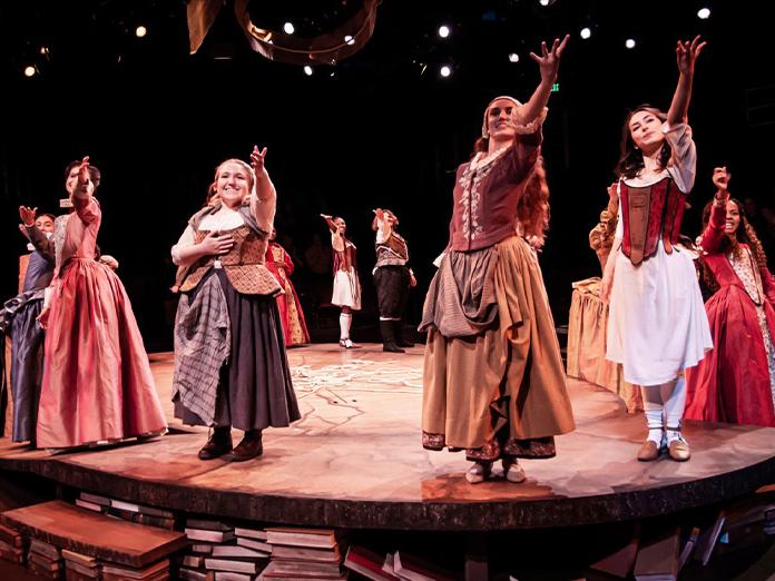 Stage shot of  woman performing in a play