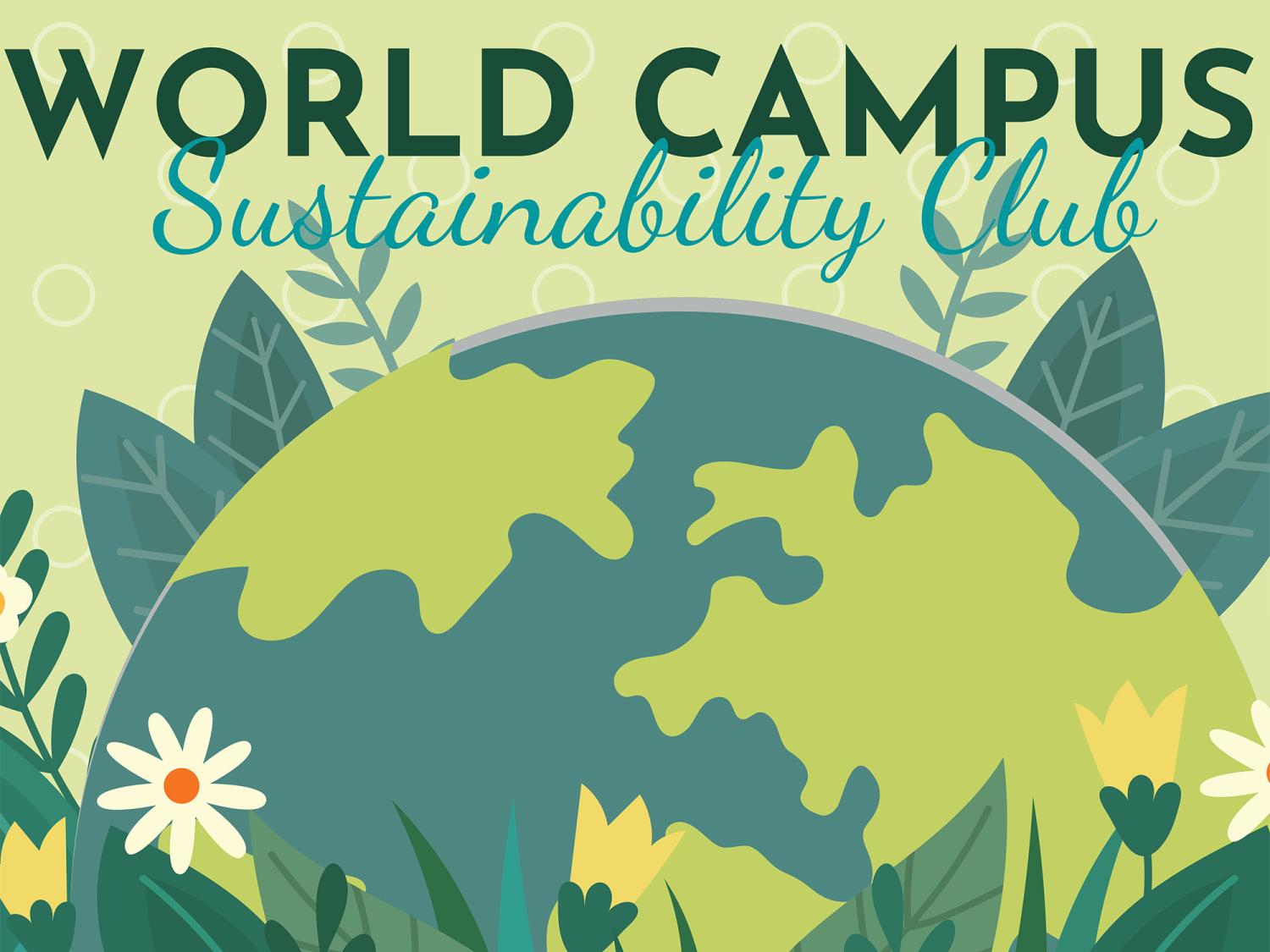 A digitally designed logo of the World Campus Sustainability Club.