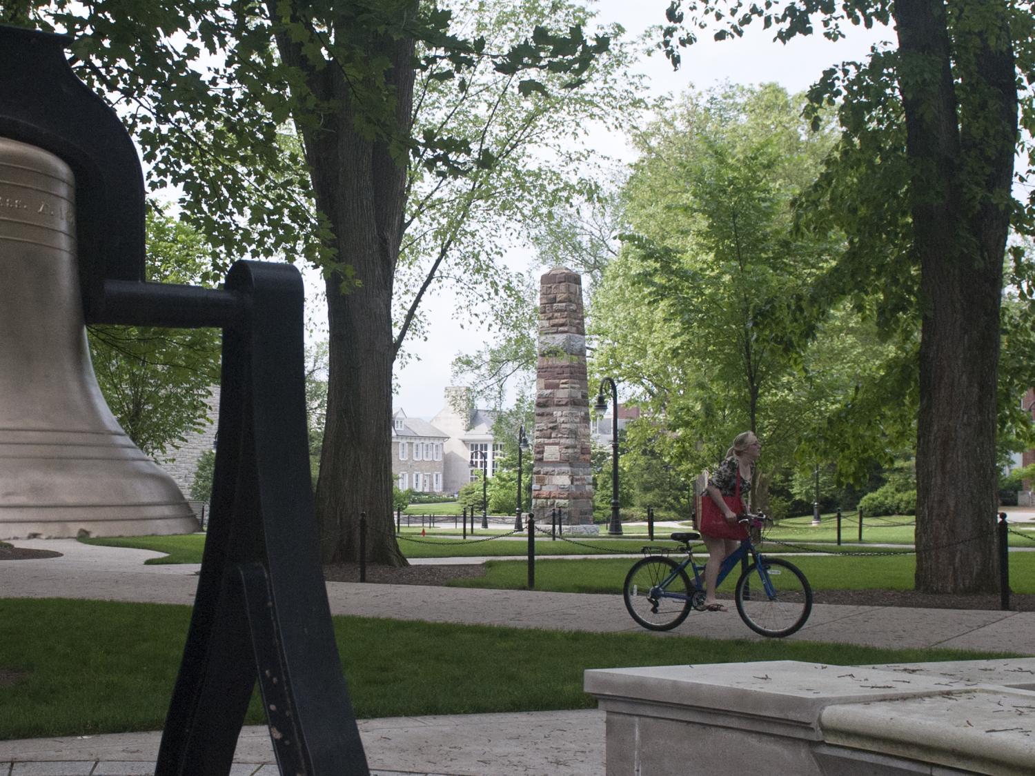 Image of women biking on campus at University Park
