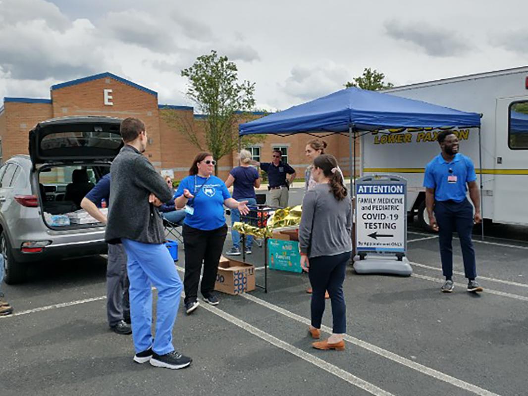 Penn State Health employees gathered outside to collect unwanted, unneeded or expired medications from the community.