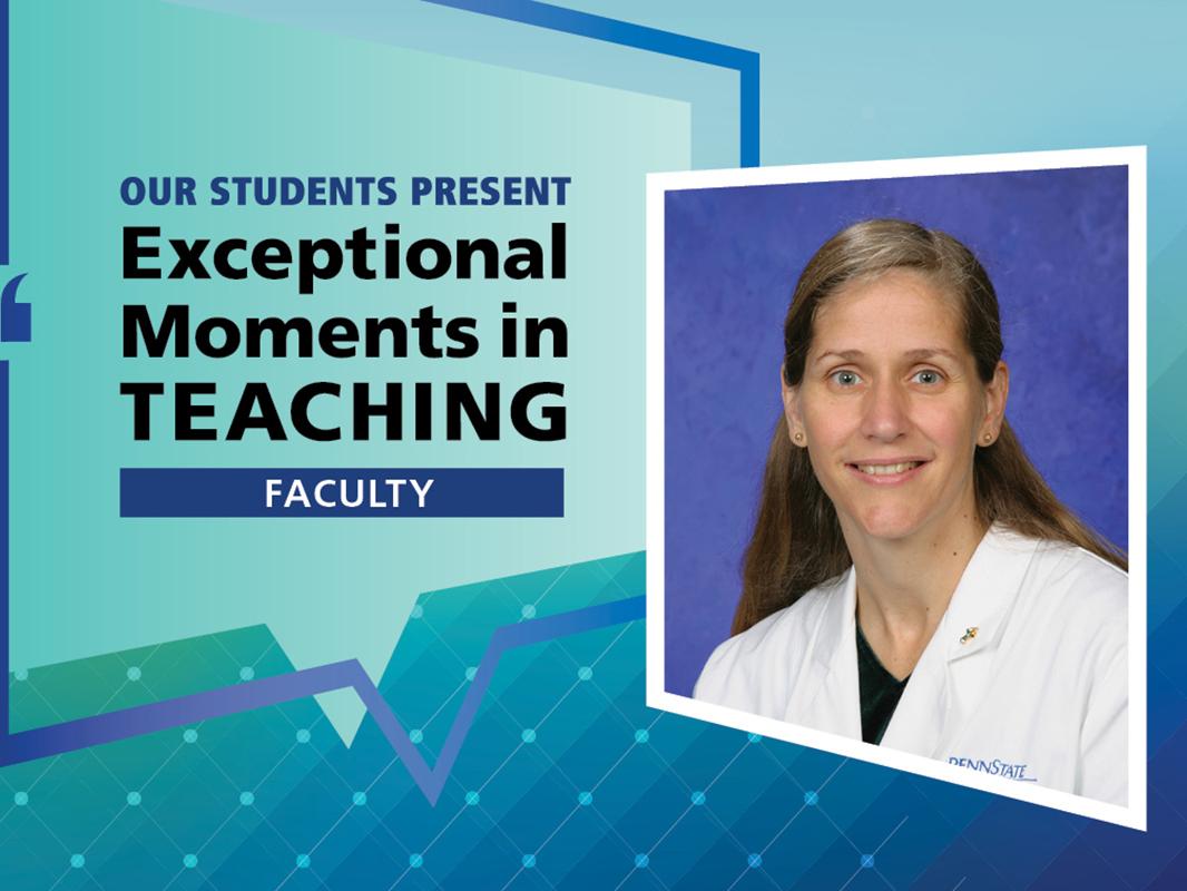 A photo of Dr. Kimberly Harbaugh appears next to the words "Our students present Exceptional Moments in Teaching: Faculty."