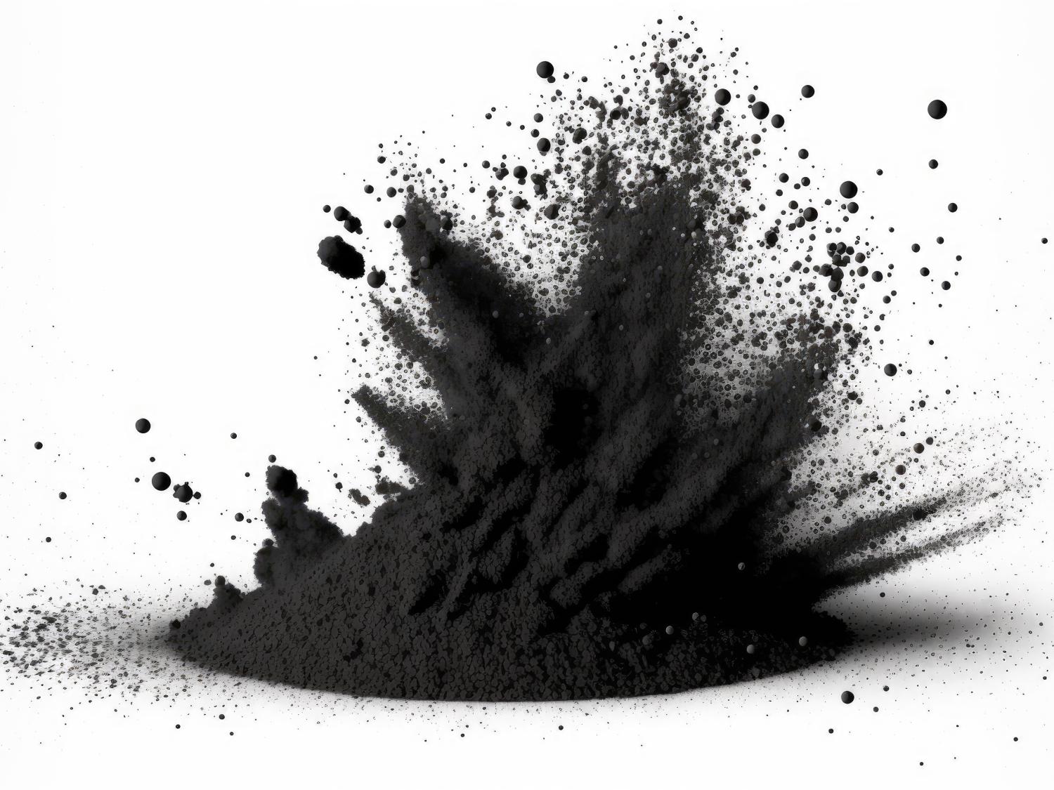 Black coal dust with particles. 