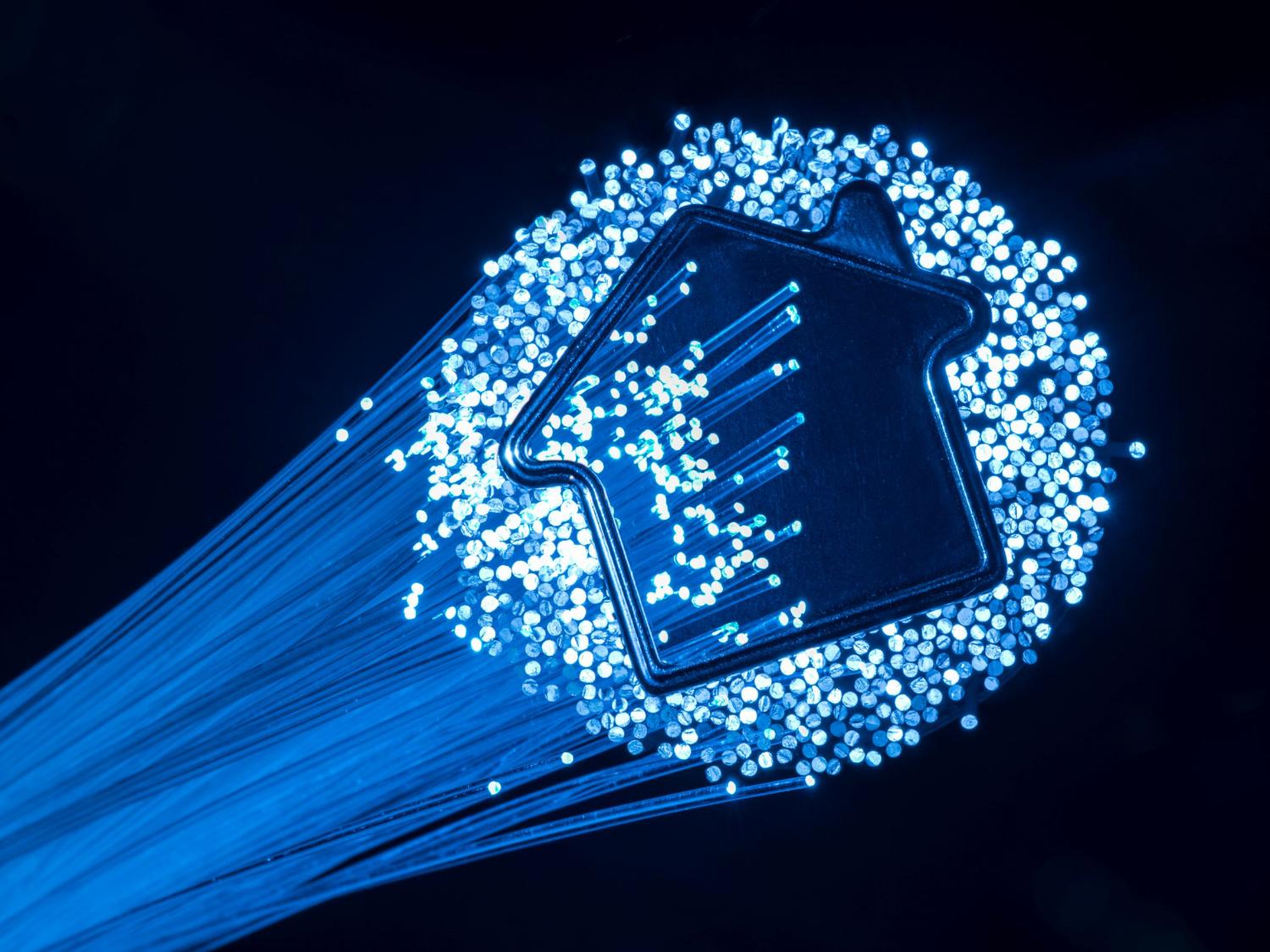 Fiber-optic cable to house