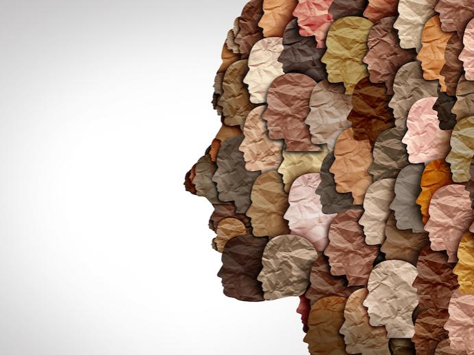 Collage of profiles in varying shades.