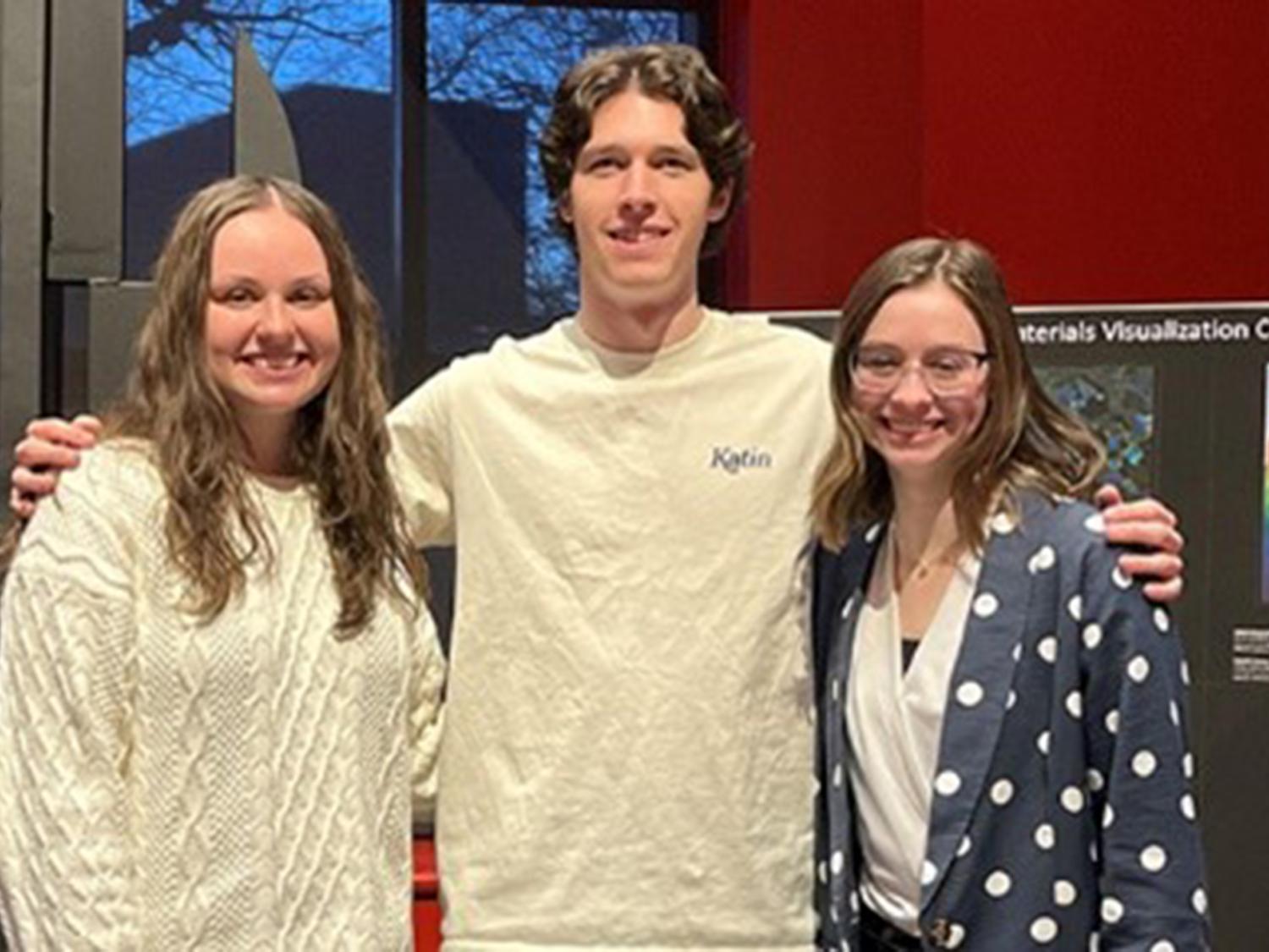 Penn State students Anna Sulecki, Nate Reinhold and Lauren Wellar 