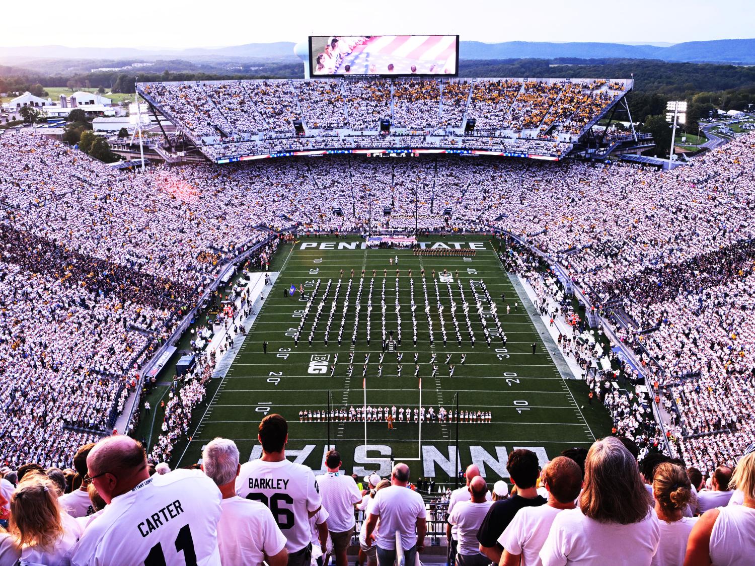 fans at a Penn State football game