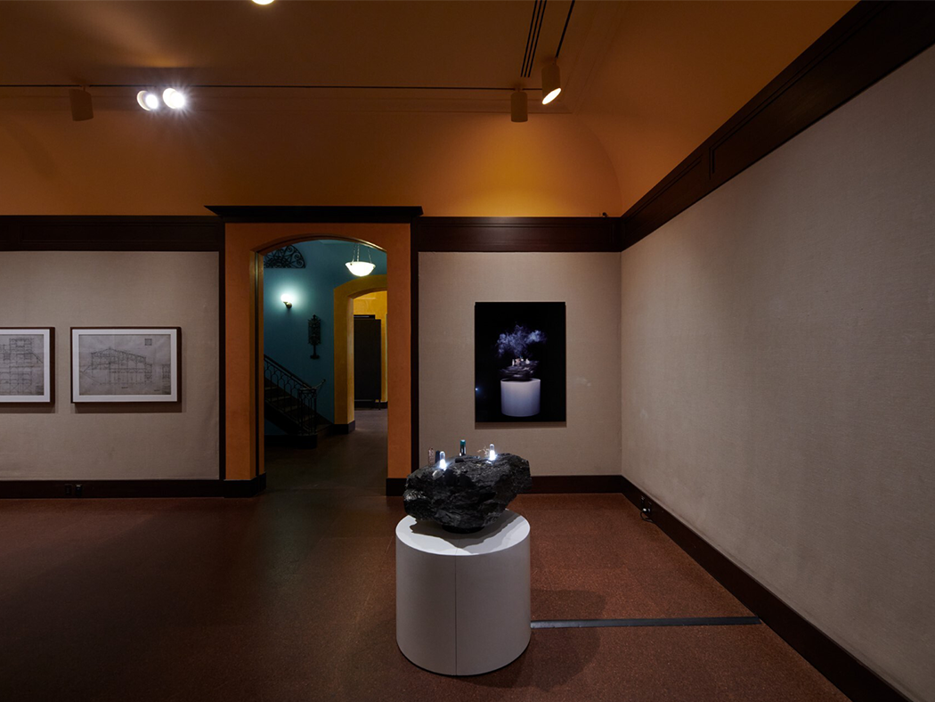 The "Unsettling Matter, Gaining Ground" exhibit installed at the Carnegie Museum of Art’s Heinz Architectural Center.