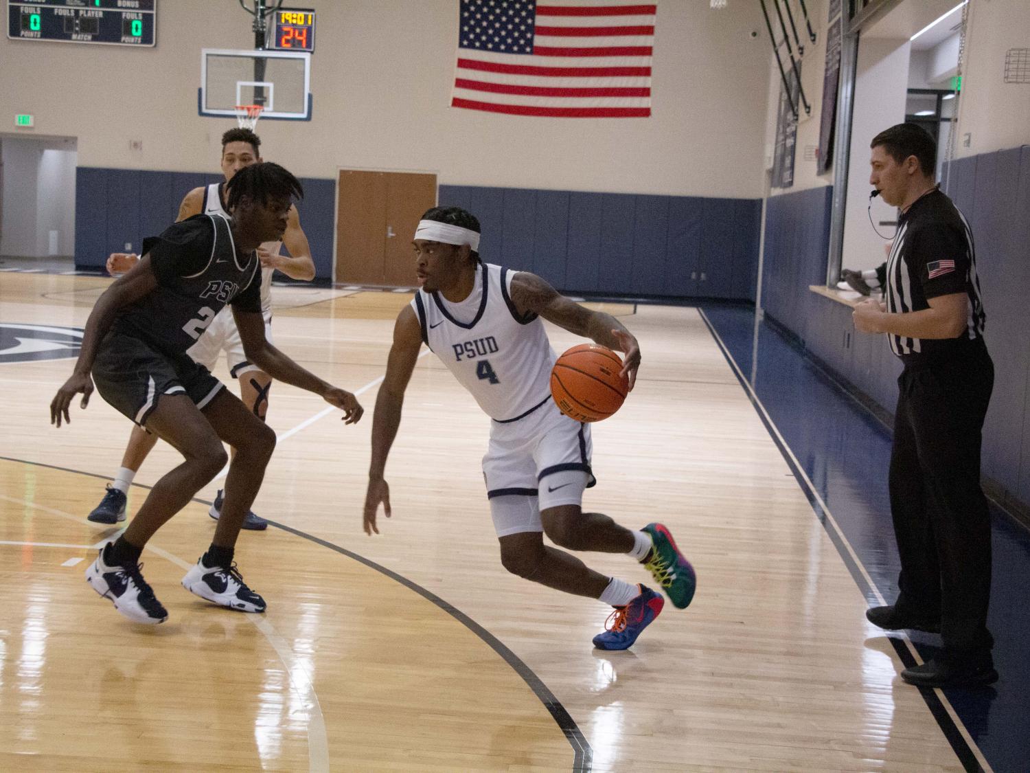 Penn State DuBois basketball player Jadon Myers starts his drive to the basket during a game at the PAW Center.