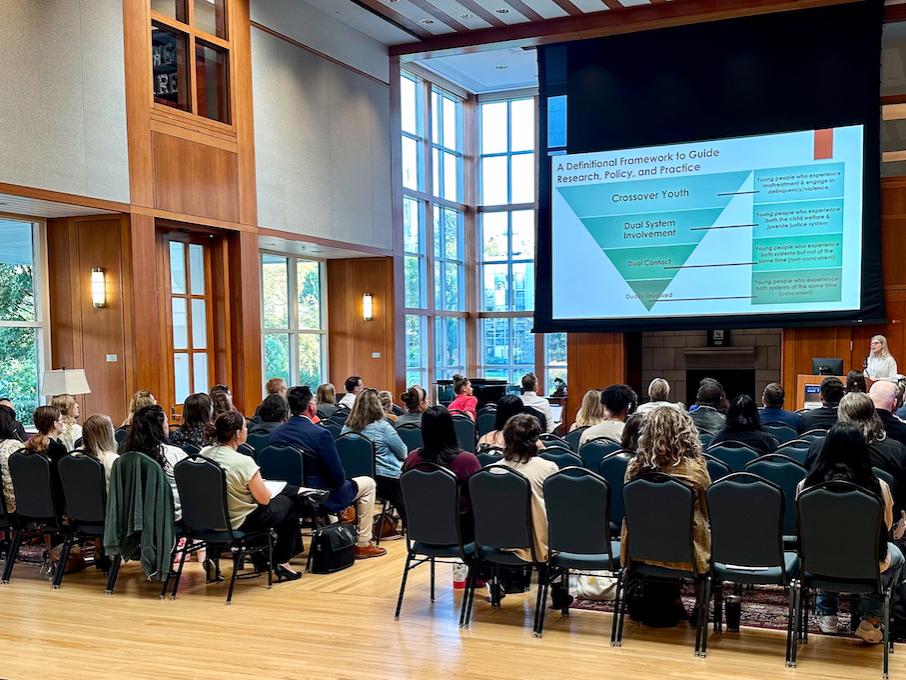 Denise Herz presents to group at Penn State's Hintz Alumni Family Center.