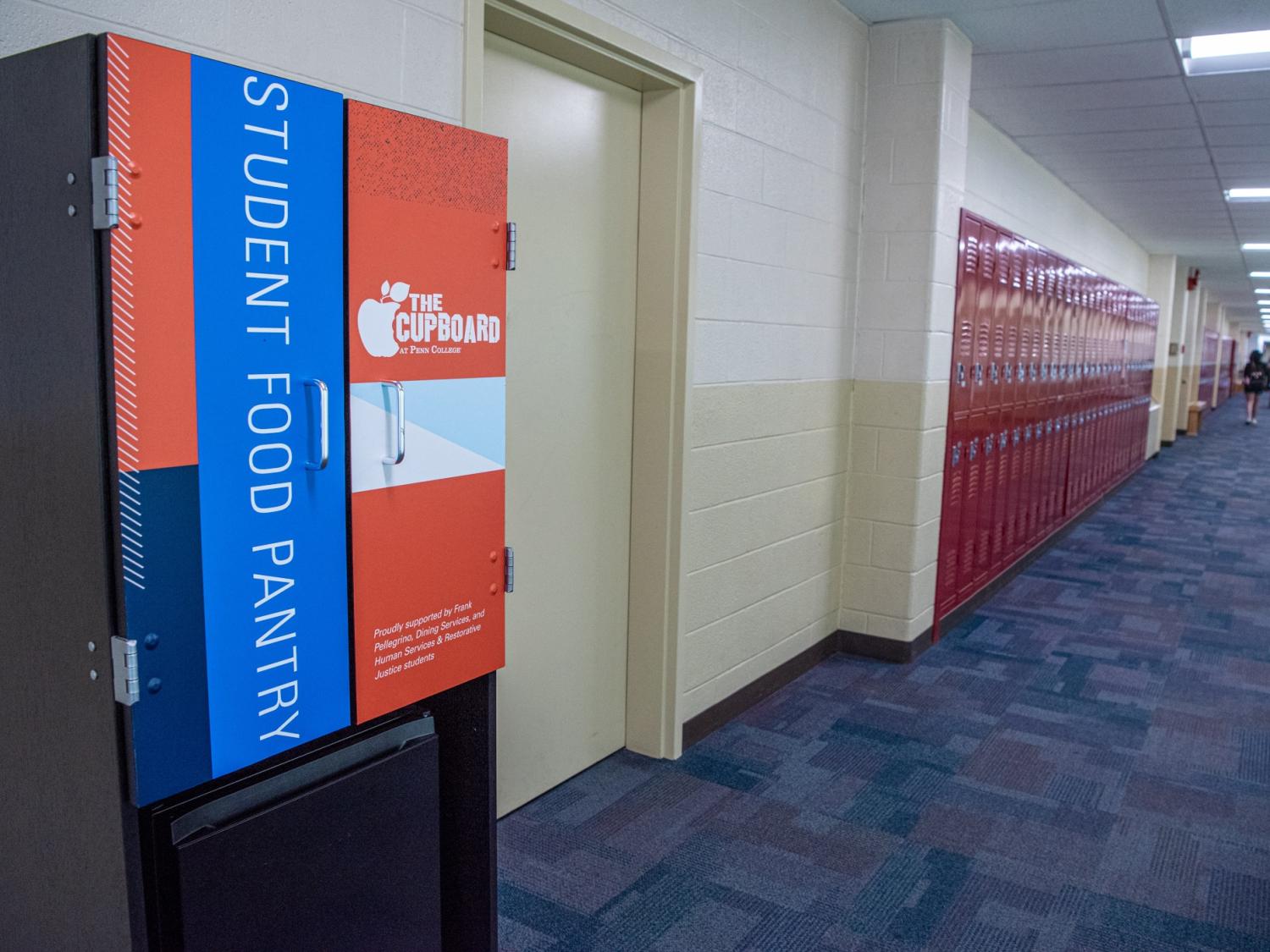 The Cupboard food pantry in a hallway of the Carl Building Technologies Center at Penn College