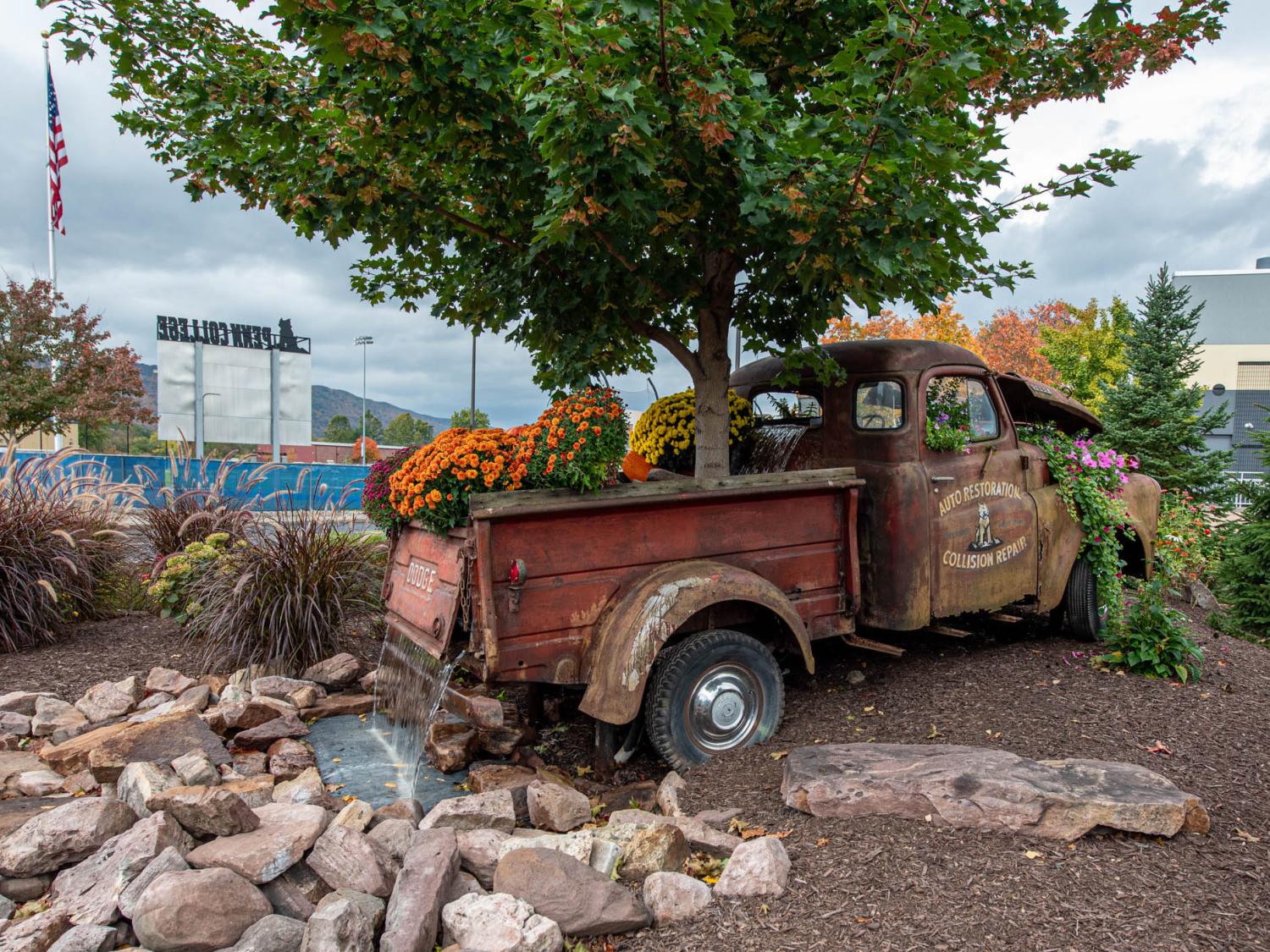 Antique truck water feature