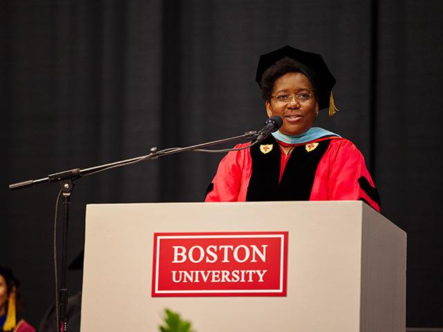Leah Hollis speaks at Boston University