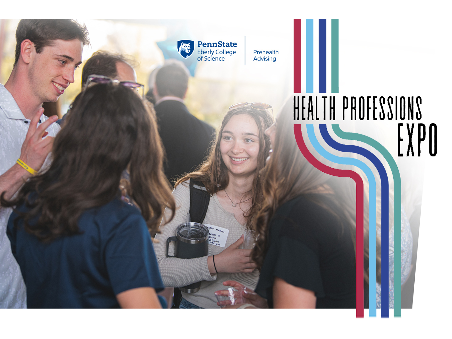 Health Professions Expo, with students networking