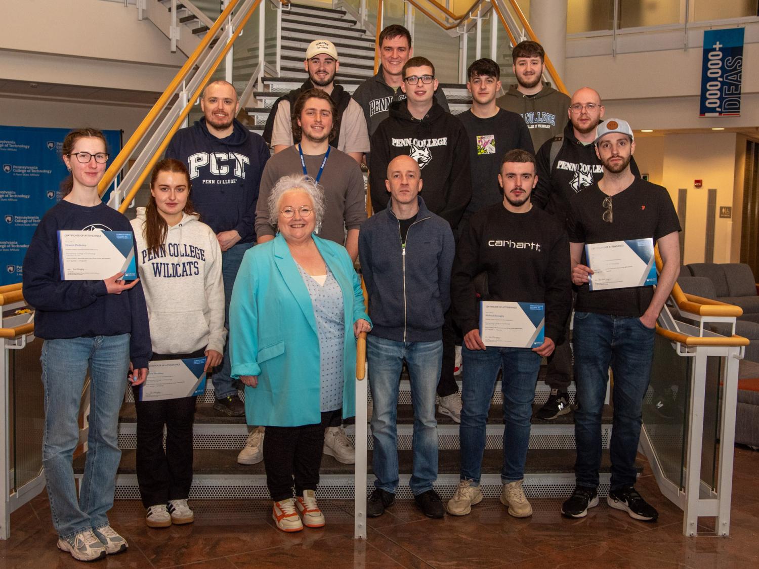 Students and faculty from North West Regional College in Northern Ireland pose for a photograph