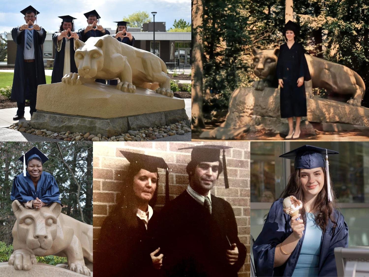 A collage of commencement photos