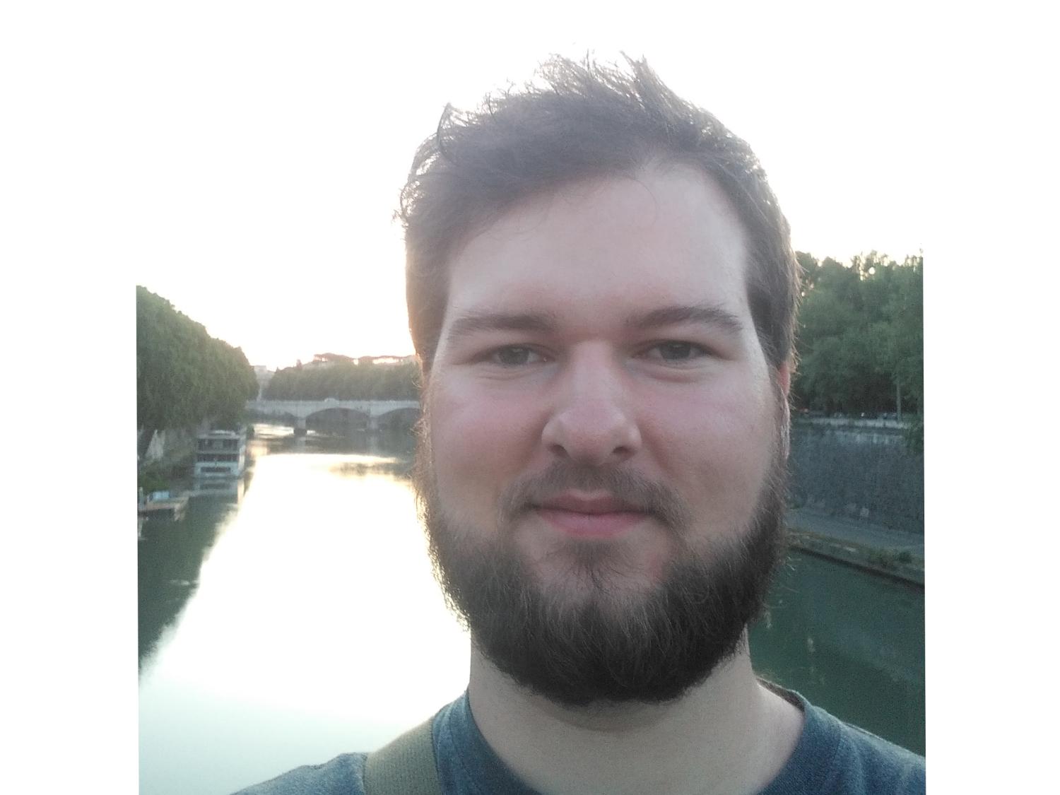 College of Education student marshal Hunter Nations takes a selfie while in Italy for student teaching.