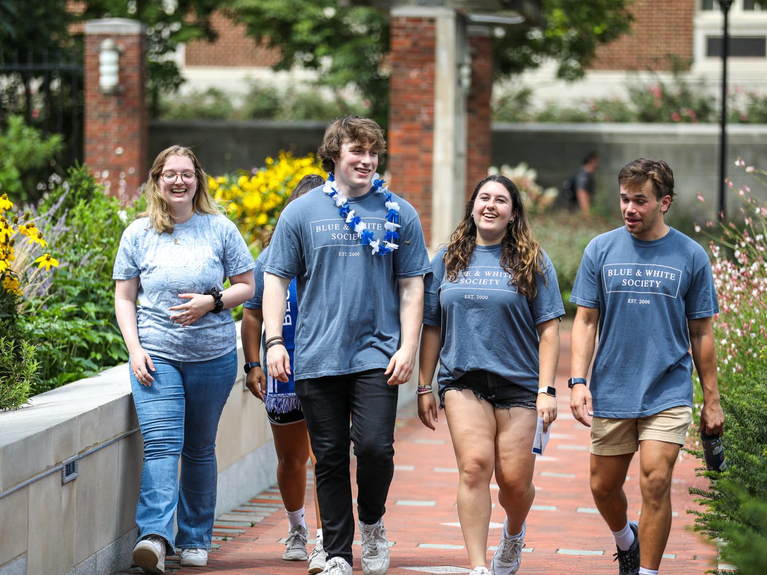 students walking