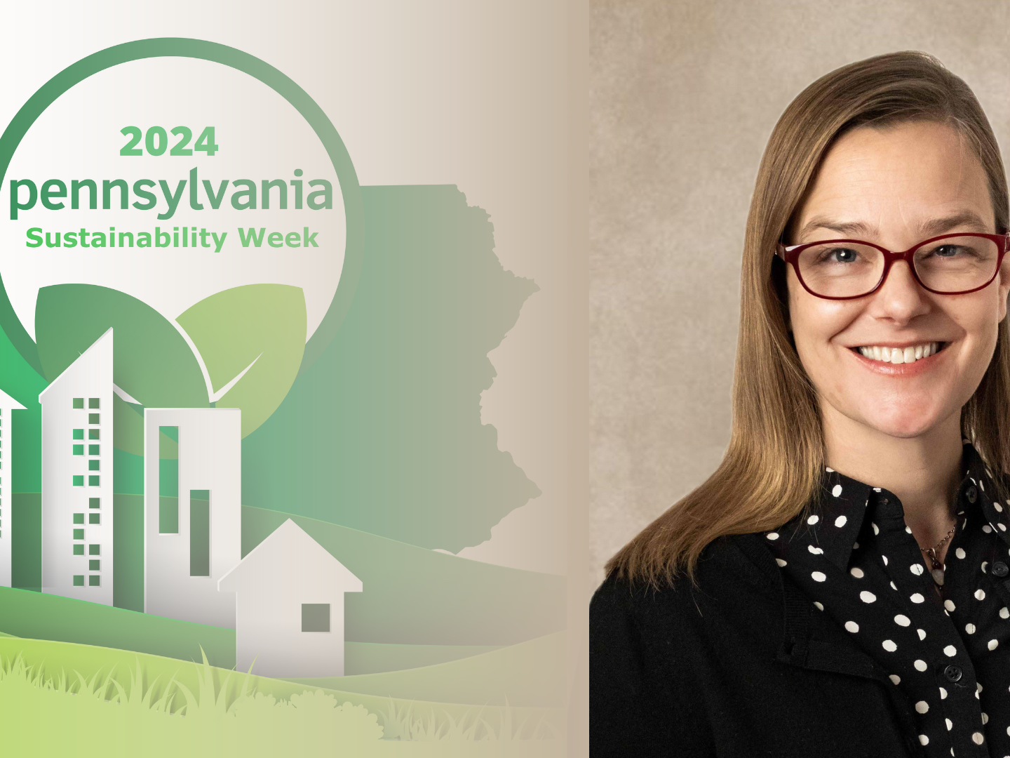 A woman next to the GreenGov logo