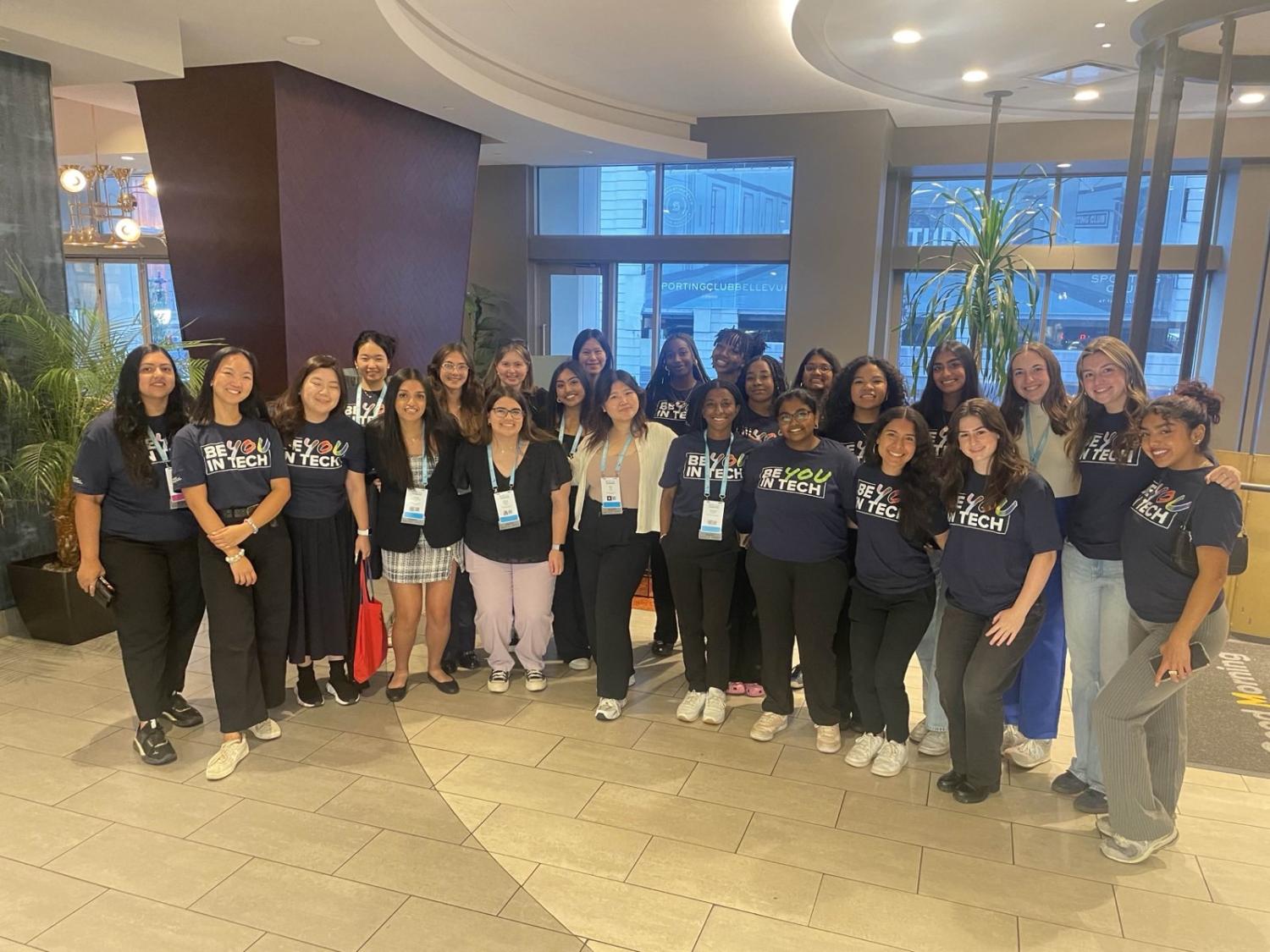 group of women at networking event