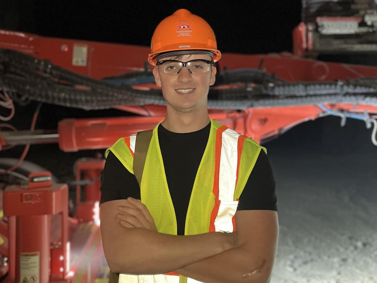 Penn State student Joshua Hasenau visits an underground mine in Somerset County