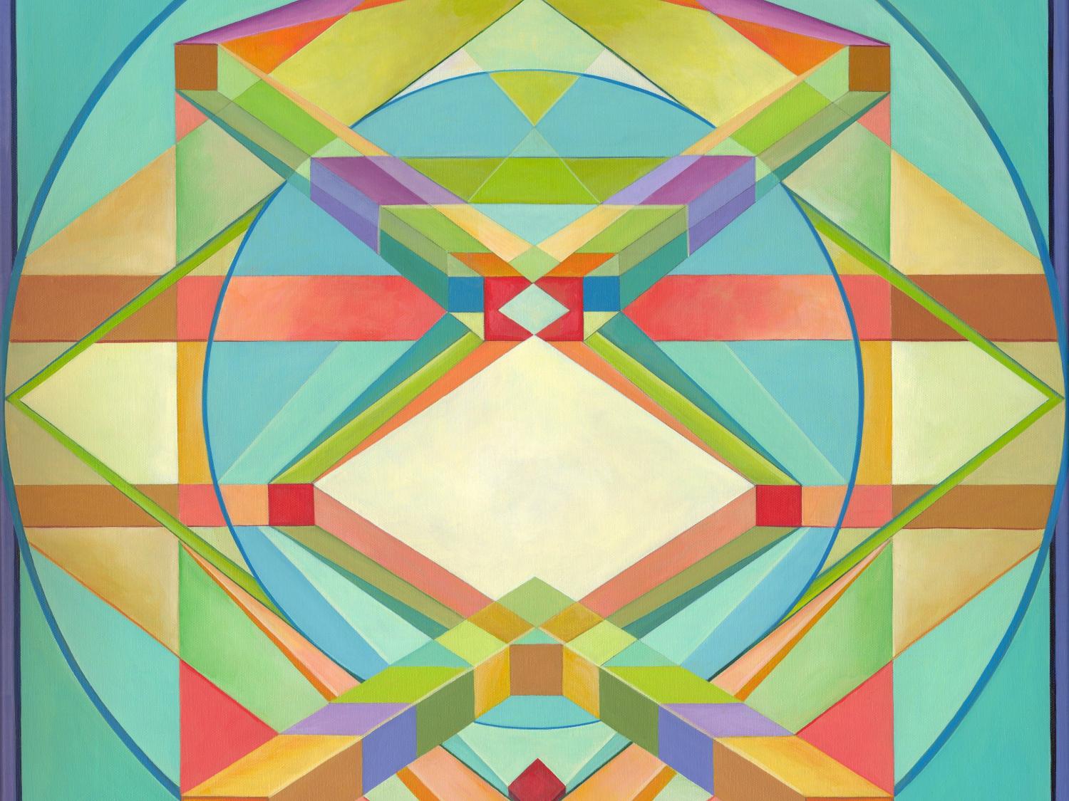Acrylic painting, "Geometric Revelations"
