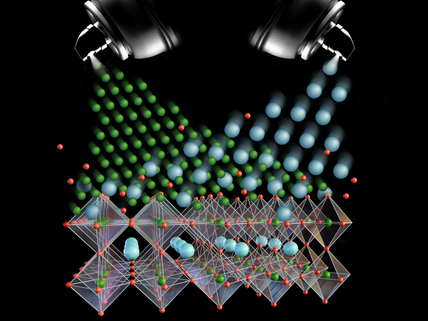 Image showing atoms being "painted" onto a substrate