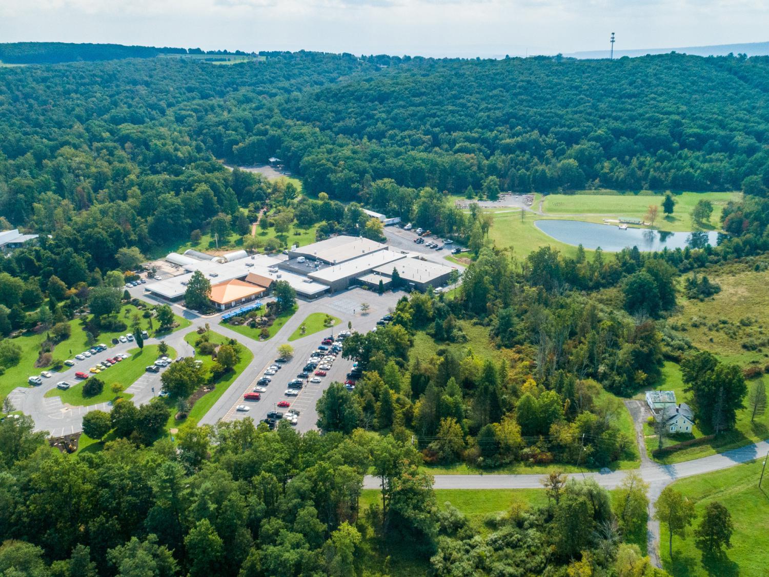 An aerial view of Schneebeli Earth Science Center
