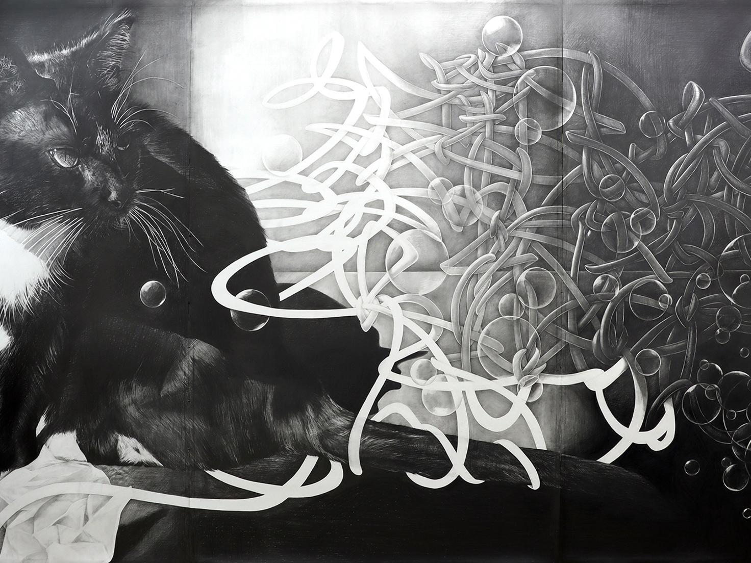 Bubbles artwork titled Bubbles by Mayuko Ono Gray in black and whiteProvi