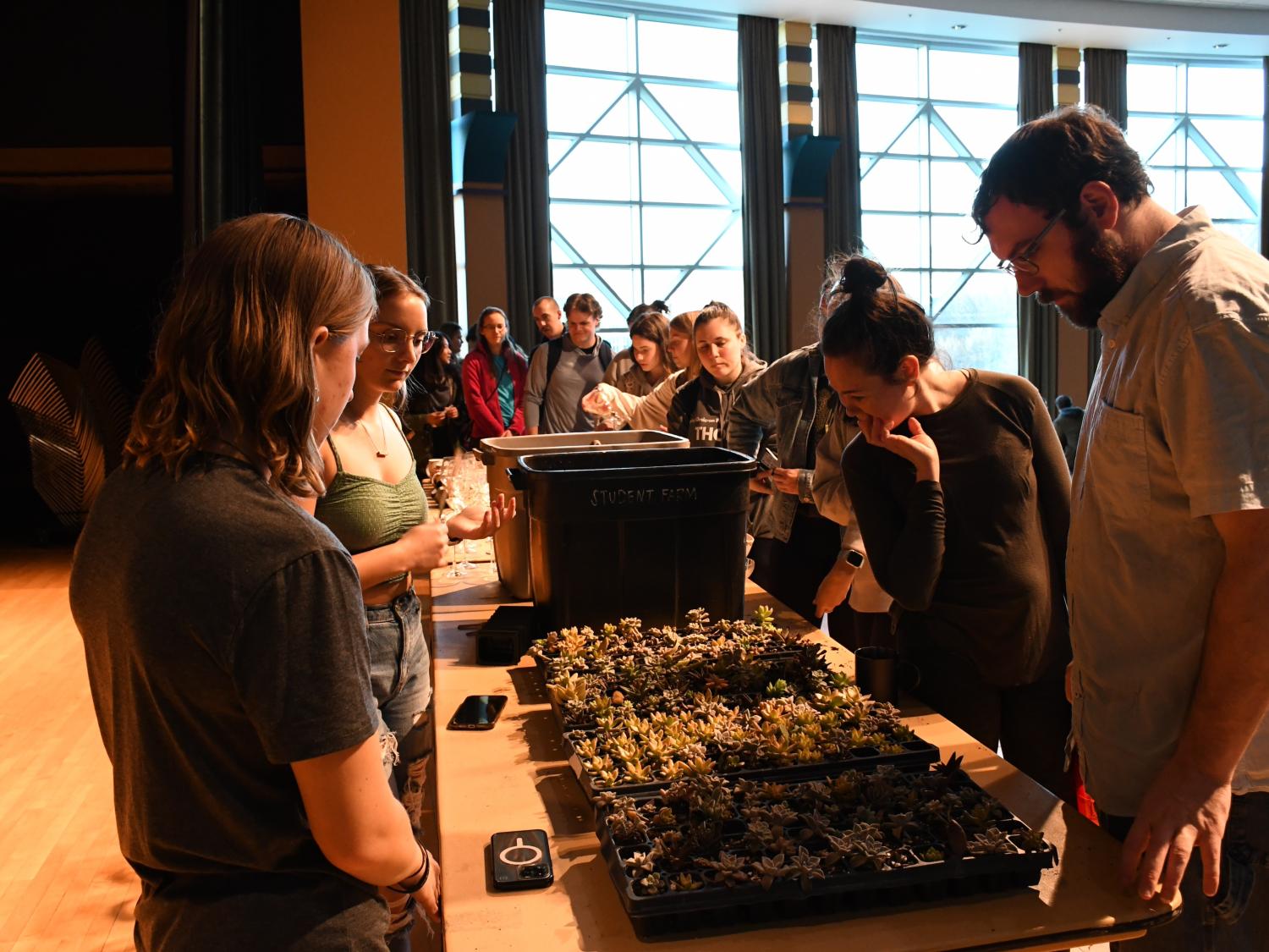 Ross Student Farm Garden Grow-How succulents in handmade clay pots.