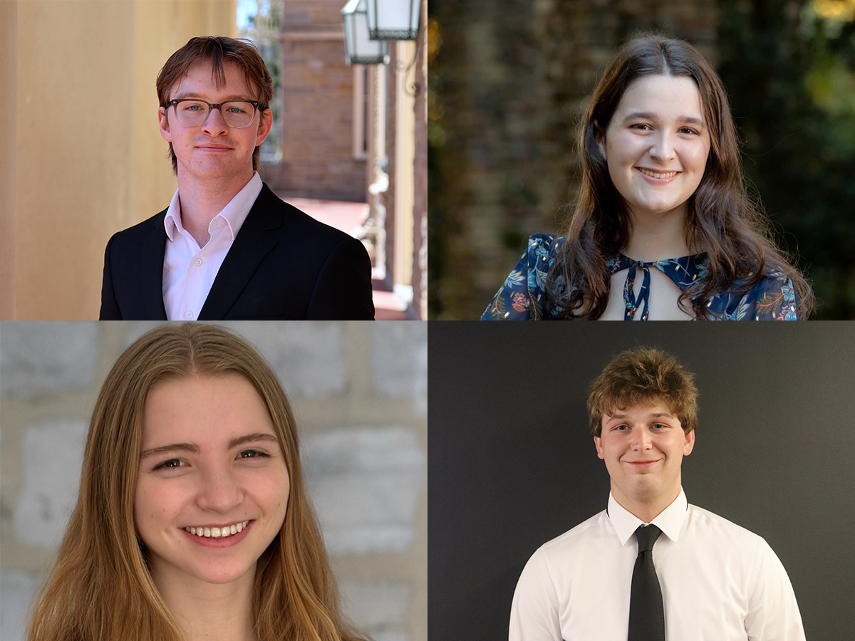 Composite photo of Luc Schrauf, Elisabeth Groff, Zach Badinger and Megan von Abo