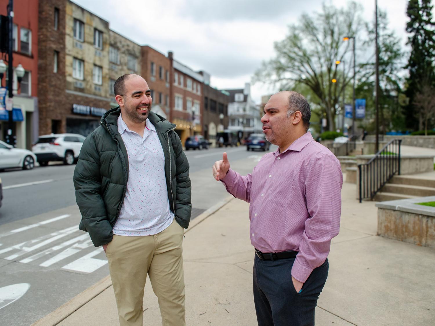 Nelson Roque and Alexis Santos in downtown State College
