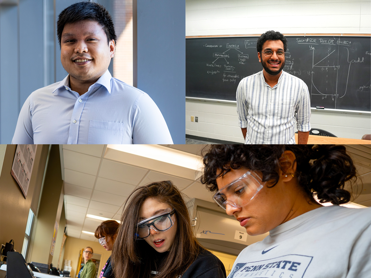 Group of three students who won a teaching award