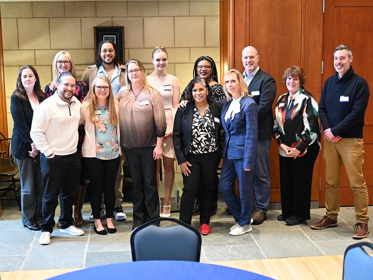 The College of Education award winners and Dean Kimberly Lawless