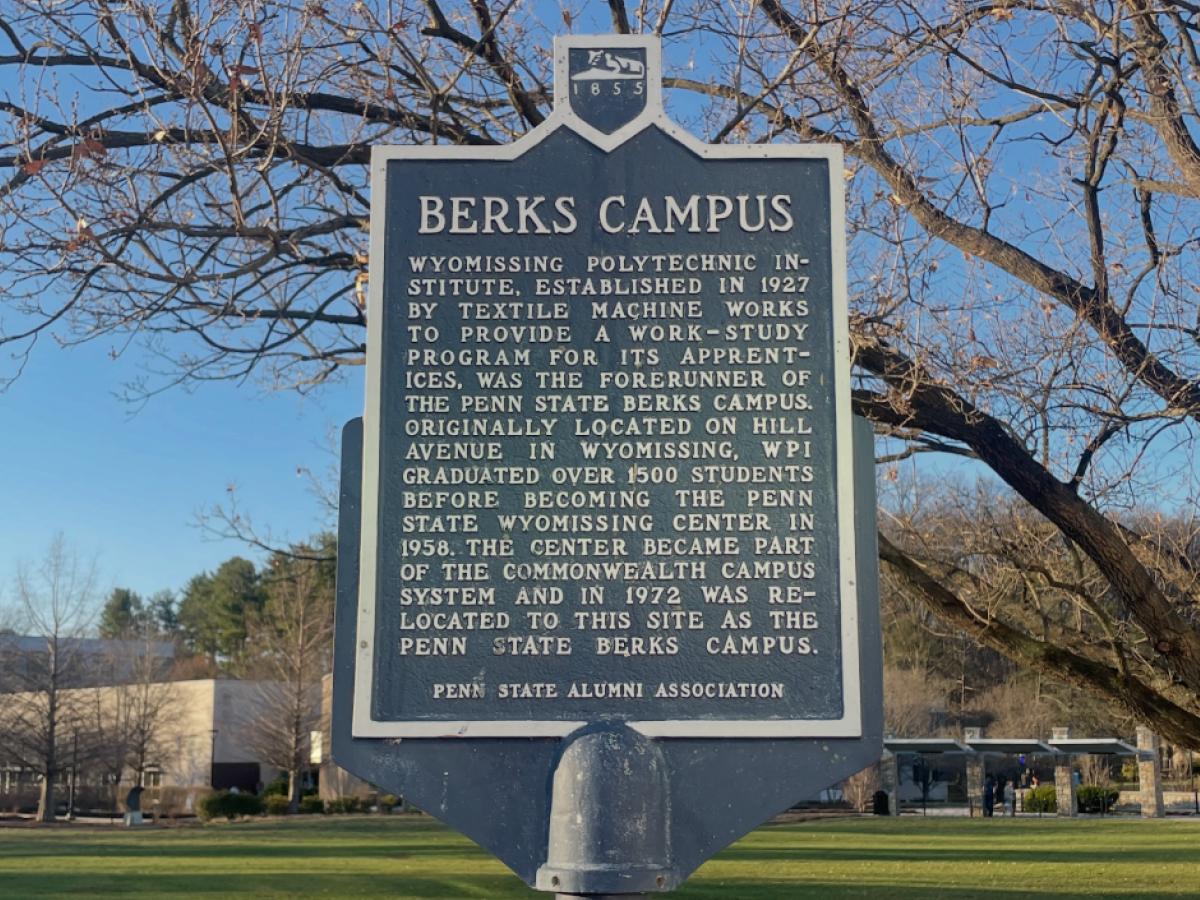 WPI historical marker with history