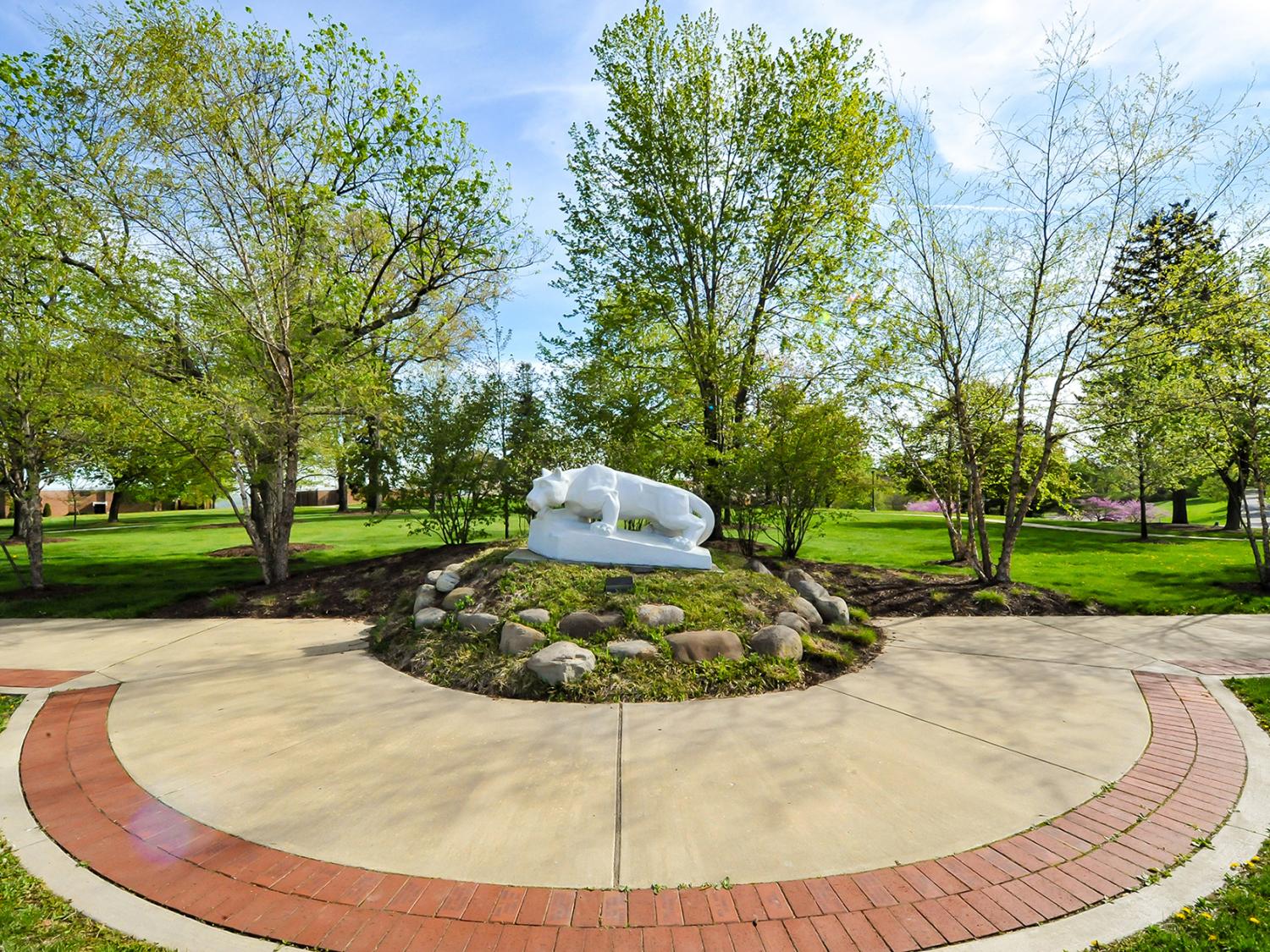 A photo of the Lion Shrine at Penn State Beaver