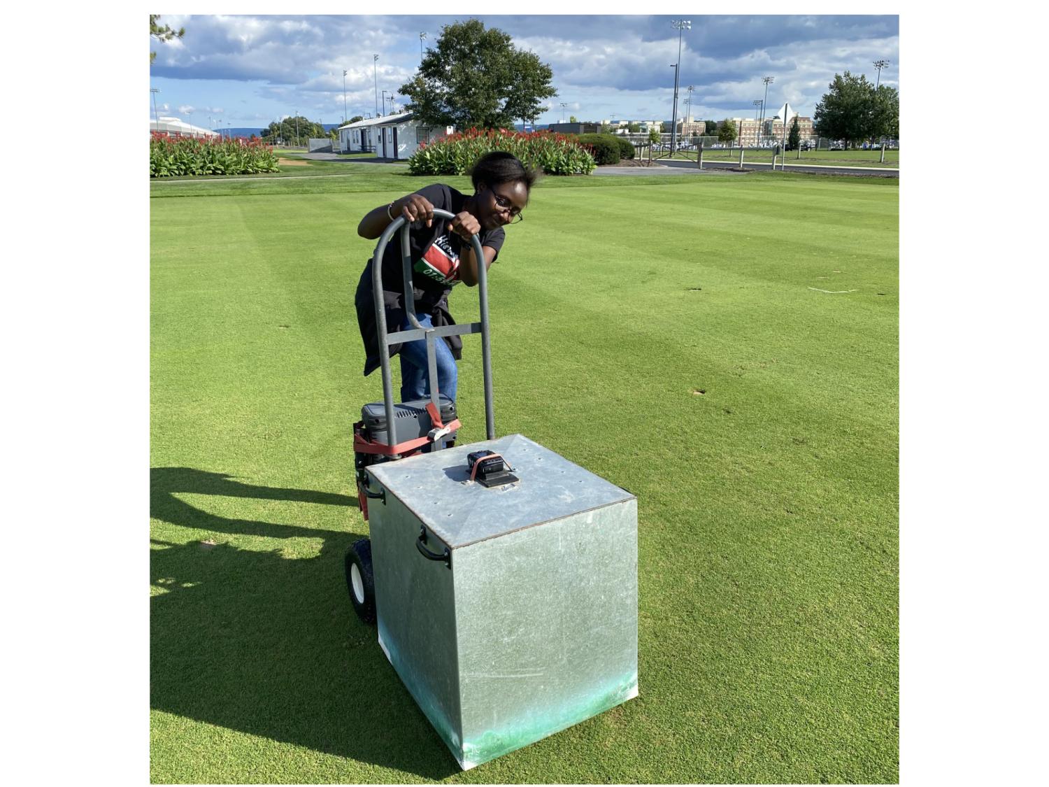 grad student on fairway