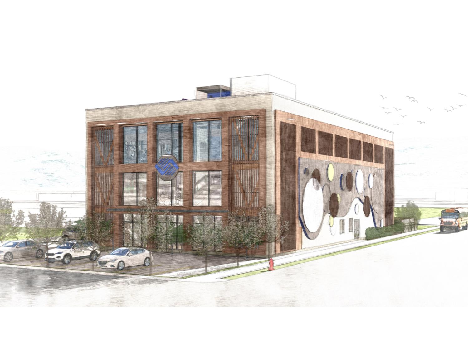 A student-designed rendering of a potential Boys & Girls Clubs of America facility in Williamsport