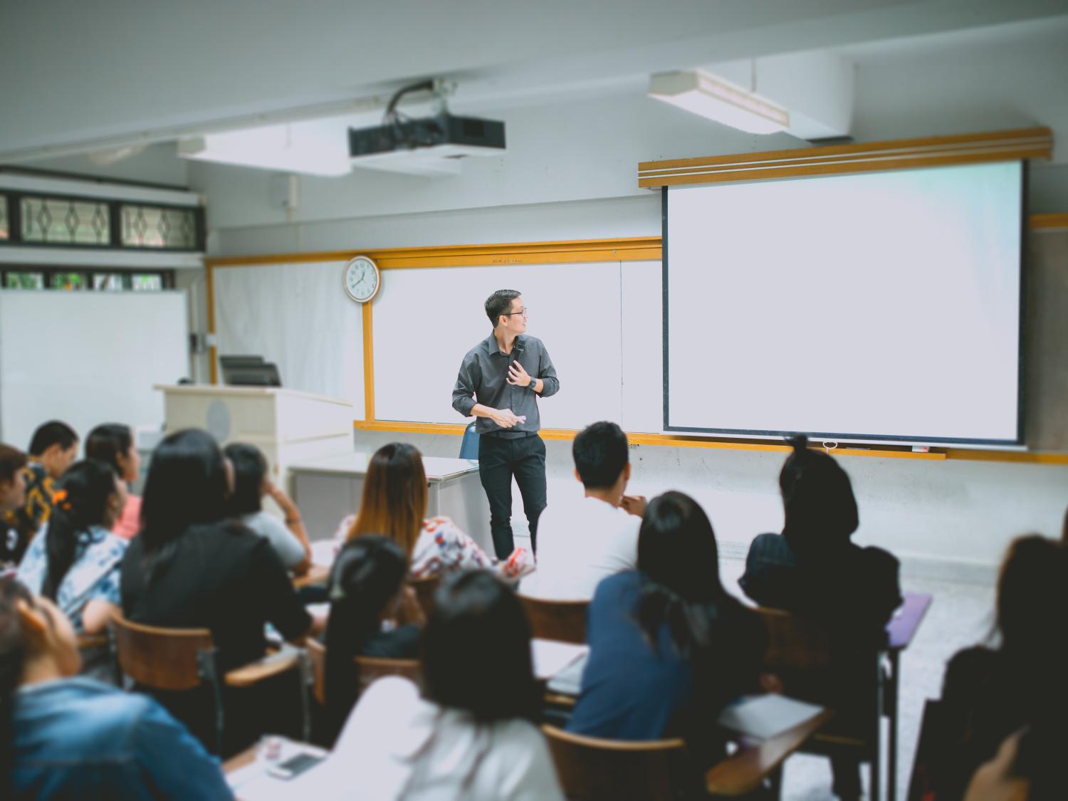Teacher in front of a class