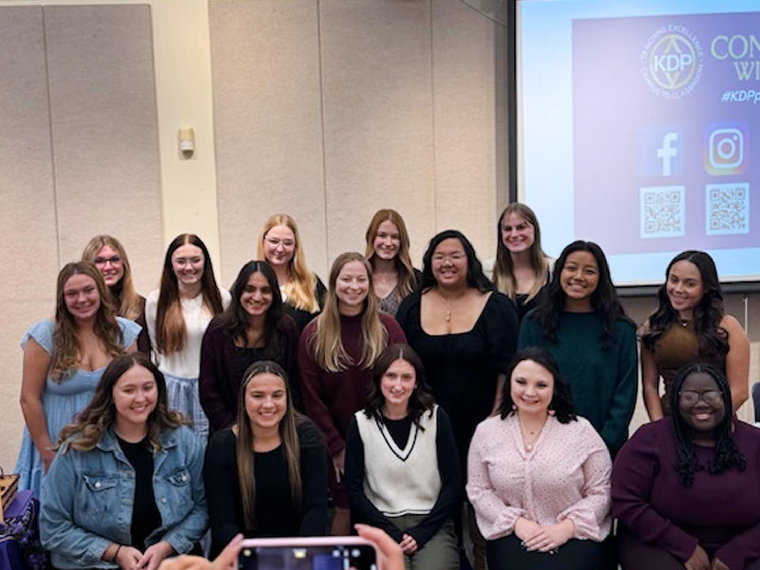 A group of Penn State Harrisburg students after their induction into Kappa Delta Pi