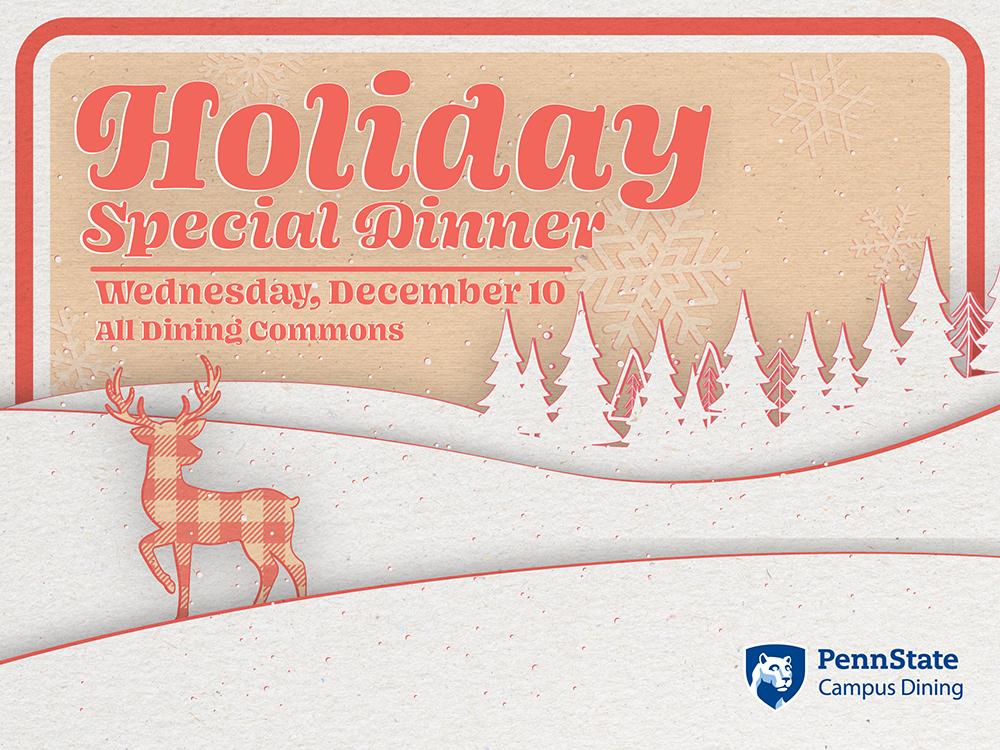 Graphic for Campus Dining's 2025 Holiday Dinner